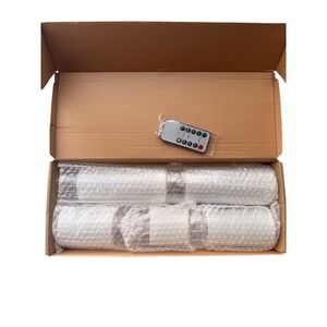 Flameless LED Candles Set of 5 White Plastic Battery Remote Timer